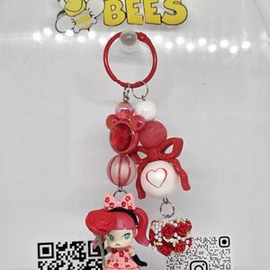 Red and White Kids Keychain